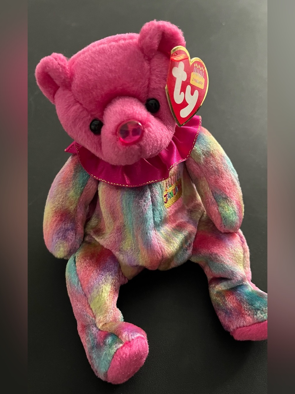 Ty Beanie Baby JANUARY Birthday Bear